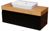 Szafki łazienkowe - Czarna szafka z blatem i umywalką 120/50 seria Cassini Cz CAS-C-U120/5 - miniaturka - grafika 1