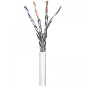 Kable miedziane - Warsztatowski Skrętka CAT6 S/FTP 4x2xAWG27/7 (2xEkran) Wh. 305m CAT6CASFTPW277305 - miniaturka - grafika 1