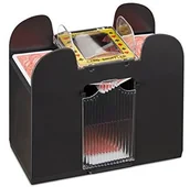 Zestawy do pokera - Relaxdays wyobrażamy blendera mieszacz Flash elektrycznie, tarasy 6, na baterie, karty, f., remik i Skat, czarny 10021345 - miniaturka - grafika 1