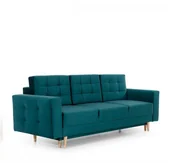 Sofy i kanapy - Eltap Sofa Asgard 3F tapicerowana z pikowaniem na oparciu z toczonymi nóżkami drewnianymi z funkcją spania do salonu 6023 - miniaturka - grafika 1