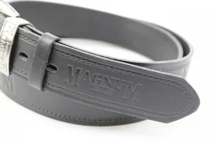 Complex Pasek Skórzany (PL) Tłoczony Napis "MAGNUM" Skóra Licowa EXTRA 40 mm CZARNY - Paski Complex Pasek Skórzany (PL) Tłoczony Napis "MAGNUM" Skóra Licowa EXTRA 40 mm CZARNY - Paski - miniaturka - grafika 4