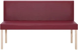vidaXL Ławka, 139,5 cm, czerwone wino, sztuczna skóra vidaXL - Ławki do przedpokoju - miniaturka - grafika 4