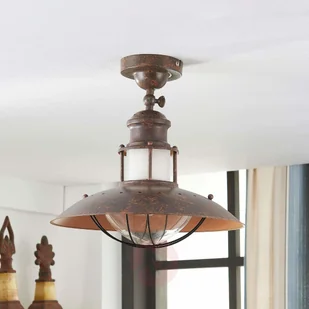 Lindby Przemysłowa okrągła lampa sufitowa rdza brązowy - Louisanne - Lampy sufitowe - miniaturka - grafika 2