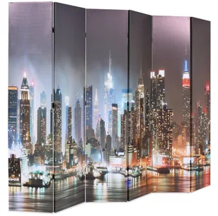 vidaXL Składany parawan, 228x180 cm, wzór Nowy Jork nocą - Parawany - miniaturka - grafika 3