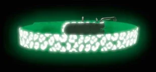 Ecolife HUNTER OBROŻA DLA PSA CONVENIENCE REFLECT GLOW LEOPARD BIAŁA dł 35 szer 2cm - Obroże dla psów - miniaturka - grafika 2