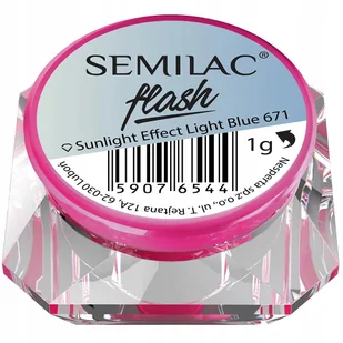 Semilac Flash Sunlight Effect, pyłek do paznokci zmieniający kolor, 1g, 671 Light Blue - Ozdoby do paznokci - miniaturka - grafika 3