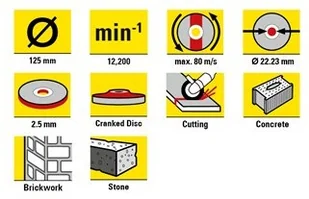 TROTEC Tarcza tnąca kamień AD 125 S w korzystnym 5-paku - Tarcze do pił - miniaturka - grafika 2