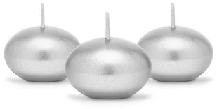 PartyDeco Świeczka "Dysk pływający metalik", srebrna, 40 mm, 50 szt SDMET40-018-OP - Urodziny dla dorosłych - miniaturka - grafika 3