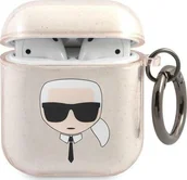 Akcesoria do słuchawek - Apple Karl Lagerfeld Karl Lagerfeld Etui Karl Lagerfeld KLA2UKHGD AirPods cover złoty/gold Glitter Karl`s Head KLD746GLD - miniaturka - grafika 1