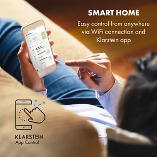 Klarstein Metrobreeze New York Smart 7k, klimatyzator przenośny, 7000 BTU/2,1 kW, klasa efektywności energetycznej A, pilot zdalnego sterowania DXJ2-MtrbrzNYSmrt7BL - Klimatyzatory - miniaturka - grafika 4