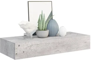 VidaXL Lumarko Półka ścienna z szufladą, szarość betonu, 60 x 23,5 x 10 cm, MDF 330265 VidaXL - Półki do salonu - miniaturka - grafika 3