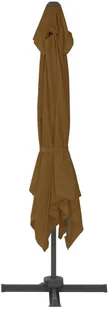 vidaXL Parasol wiszący z aluminiowym słupkiem, 300x300 cm, taupe - Parasole ogrodowe - miniaturka - grafika 7