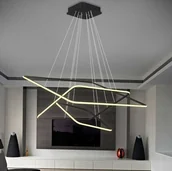 Lampy sufitowe - Mdeco LAMPA wisząca MDECO SLIM/000016/3000/B metalowa OPRAWA kwadratowa LED 116W 3000K zwis ramki czarne - miniaturka - grafika 1