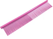 Szczotki i furminatory - Calissimo Stalowy Grzebień Do Czesania Psa Kota Groomerski Różowy GRZ119 - miniaturka - grafika 1
