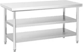 Stoły gastronomiczne - Royal Catering Catering Stół roboczy - 3 poziomy - 150 x 70 cm - 600 kg - stal nierdzewna RCWT-150X70-3L-E RCWT-150X70-3L-E - miniaturka - grafika 1