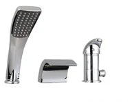 Baterie wannowe i prysznicowe - Luccio Bateria Wannowa 3 Otworowa Chrom Ketos Kaskadowa Wodospad - miniaturka - grafika 1