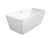 Wanny - Besco Wanna wolnostojąca Evita 160x80 cm + maskownice syfonu w kolorze białym - miniaturka - grafika 1