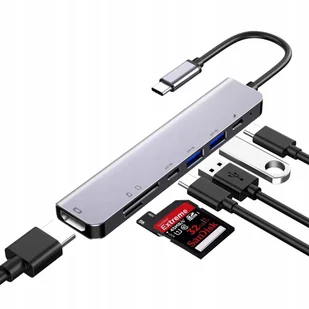 Adapter 7w1 Hub Usb-c Hdmi 4K Sd Macbook Pro / Air - Złącza, przejściówki, adaptery - miniaturka - grafika 14