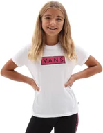 Koszulki dla dziewczynek - VANS t-shirt GIRLS EASY BOX GLITTER TEE White - miniaturka - grafika 1