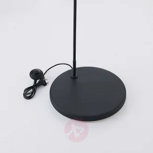 LINDBY Łukowa lampa podłogowa Esti tkanina, czarno-złoty - Lampy stojące - miniaturka - grafika 4