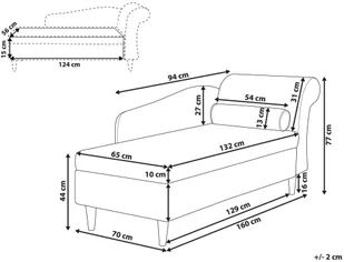 Beliani Szezlong welurowy prawostronny czarny LUIRO - Szezlongi - miniaturka - grafika 3