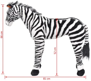 vidaXL vidaXL Pluszowa zebra, stojąca, czarno-biała, XXL - Maskotki i pluszaki - miniaturka - grafika 4