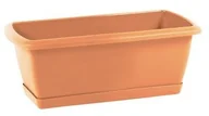 Donice - Prosperplast Skrzynka balkonowa 39.2 x 18.4 cm plastikowa terakota z podstawką - miniaturka - grafika 1