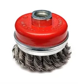 Akcesoria do elektronarzędzi - Dedra Szczotka druciana doczołowa stalowa 100mm M14,drut skręcany F37-100 Dom001500 - miniaturka - grafika 1