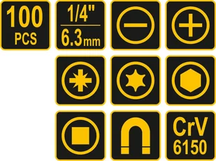 Vorel ZESTAW WKRĘTAKÓW 100SZT 60750 - Śrubokręty - miniaturka - grafika 7