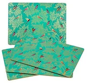 Obrusy i serwetki - Pimpernel portmerion PODKŁADKI KORKOWE PIMPERNEL - Green Birds - Zielone Ptaki ŚREDNIE - miniaturka - grafika 1