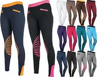 Bryczesy - HKM SPORTS EQUIPMENT Legginsy jeździeckie - Starlight - silikonowe obszycie kolan, szary melanż/czarny, 110/116 9228-1279-1551 - miniaturka - grafika 1