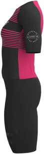 CompresSport Strój triathlonowy damski AERO SS TRISUIT czarno-różowy - Bielizna sportowa męska - miniaturka - grafika 7