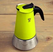 Zaparzacze i kawiarki - Pezzetti kawiarka stalowa Steelexpress 6 espresso zielona - miniaturka - grafika 1