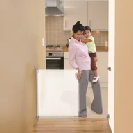 Zabezpieczenia dla dzieci - Dream Baby ROLL UP ZWIJANA BRAMKA 55/140 kolor biały - miniaturka - grafika 1