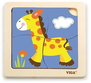 VIGA Poręczne Drewniane Puzzle Żyrafa - Układanki dla dzieci - miniaturka - grafika 2