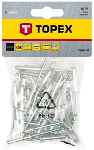 Topex Nity aluminiowe 4,8 x 10mm, 50 sztuk, , 43E502 - Nity - miniaturka - grafika 4