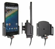 Uchwyty samochodowe do telefonów - Brodit Brodit Uchwyt uniwersalny regulowany do smartfonów 62-77 mm, 6-10 mm, kabel USB-C, ładowarka 521840 - miniaturka - grafika 1