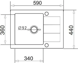 Pyramis Zlew SPARTA 59x44) 1B 1D volcano 70166601) - Zlewozmywaki - miniaturka - grafika 2