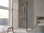 Kabiny prysznicowe - Besco Besco Eco-n Black kabina walk-in 120x195cm przejrzyste - miniaturka - grafika 1