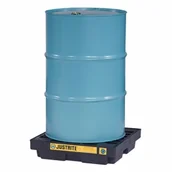 Pojemniki przemysłowe - Justrite Safety Group Wanna Wychwytowa Polietylenowa Justrite - 45L 1 Beczka Czarny Do 150 L. Z Kratownicą 63,5 Cm X 63,5 Cm X 14 Cm - miniaturka - grafika 1