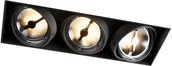Oprawy, klosze i abażury - QAZQA Oprawa do wbudowania czarna regulowana bez ramki 3-źródła światła AR111 - Oneon - miniaturka - grafika 1