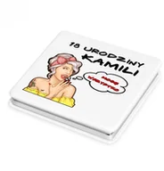 Lusterka do makijażu - Murrano Lusterko kwadratowe z grawerem na 18 urodziny LSTR-KW-002 - miniaturka - grafika 1