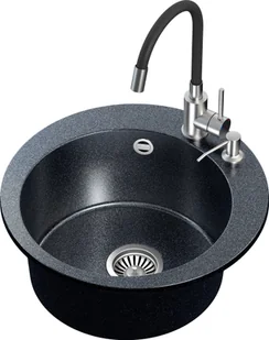 STEINER Zlewozmywak granitowy czarny JAMES 210 + bateria MAGGIE ART5151S1BP_3323503BL_Z - Zlewozmywaki - miniaturka - grafika 5