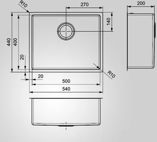 Reginox MIAMI 50x40 GUN METAL R30721 - Zlewozmywaki - miniaturka - grafika 5