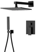 Baterie podtynkowe - Indes INDES Czarny zestaw podtynkowy deszczownica KLASA PREMIUM INSS001 - miniaturka - grafika 1