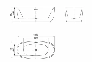 Deante Alpinia Wanna owalna wolnostojąca 150x72 cm biały połysk KDU015W - Wanny - miniaturka - grafika 6