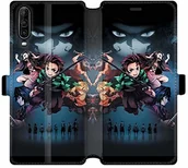 Etui i futerały do telefonów - Wiko Cokitec Pokrowiec ochronny do View 4 / View 4 Lite Manga Demon Slayer, skóra, czarny 88338 - miniaturka - grafika 1