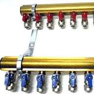 Akcesoria grzewcze - Rozdzielacz 14 Mosiężny zaworki ze złączką pex 16 - miniaturka - grafika 1