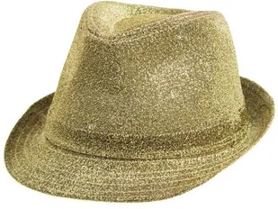 GoDan Kapelusz świecący, złoty, 12x24x28 cm - Dodatki do strojów karnawałowych - miniaturka - grafika 2