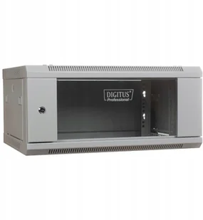 Digitus Szafa wisząca jednosekcyjna 19 4U 279/600/450mm, drzwi szklane, czarna (RAL 9004) - Szafy rack - miniaturka - grafika 3